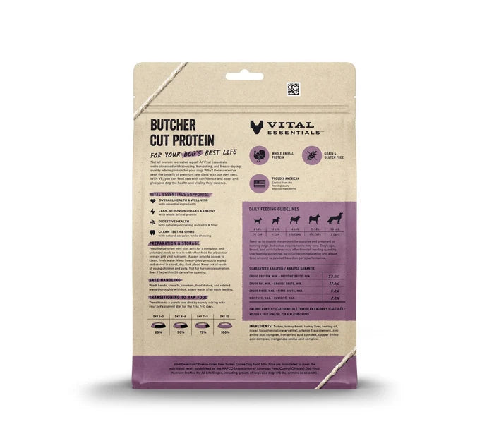 Vital Essentials® Freeze-Dried Raw Turkey Entree Dog Food Mini Nibs, 14 oz