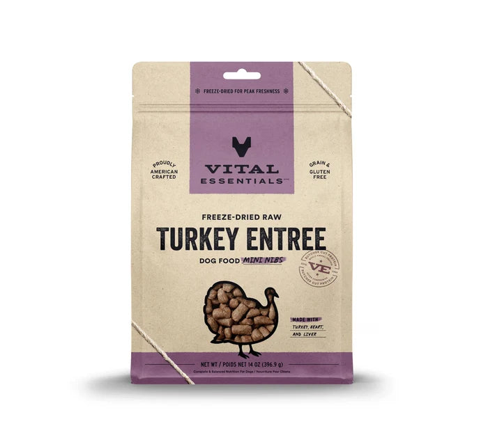 Vital Essentials® Freeze-Dried Raw Turkey Entree Dog Food Mini Nibs, 14 oz