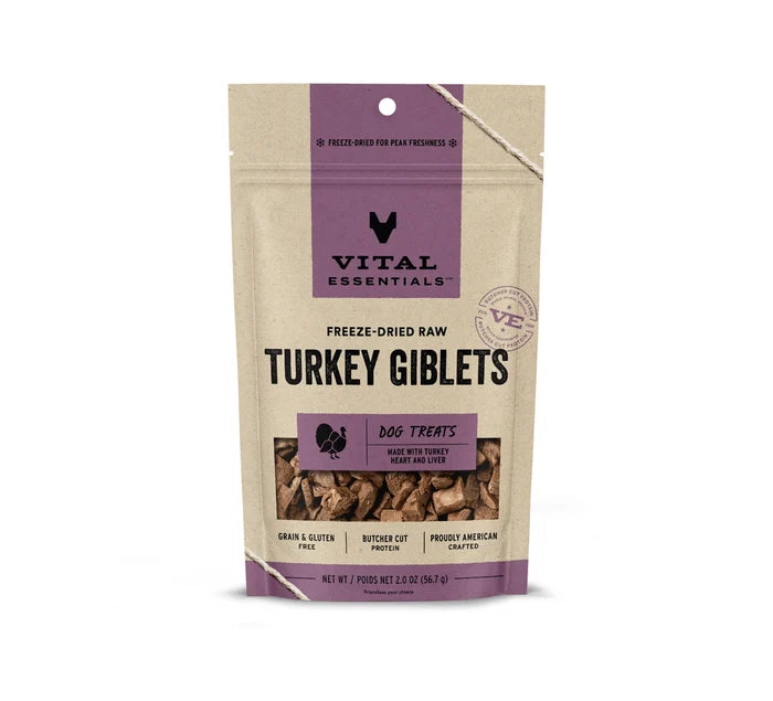 Vital Essentials® Freeze-Dried Raw Turkey Giblets Dog Treats, 2.0 oz