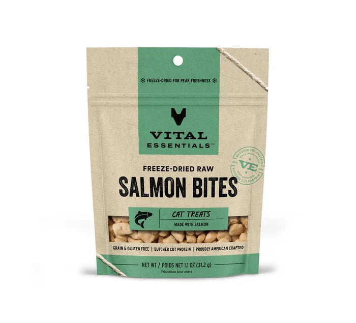 Vital Essentials® Freeze-Dried Salmon Bites Cat Treats, 1.1 oz