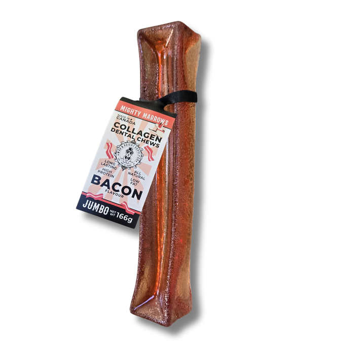 Wag & Bright Supply Co. Mighty Marrows Collagen Dental Chews Bacon Jumbo Case (15 Units)