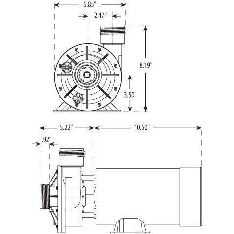 WaterWay Waterway hot tub pump Pool Store Canada Waterway Spa-Flo 1.0hp 2 Speed 115v pump (Internal threads) - Pool Store Canada