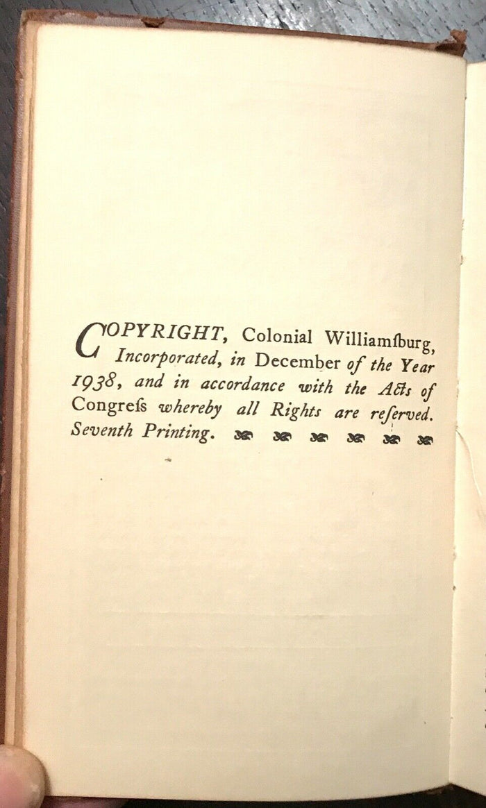 WILLIAMSBURG ART OF COOKERY - Bullock, 1938 ANTIQUE VIRGINIA RECIPES COOKING