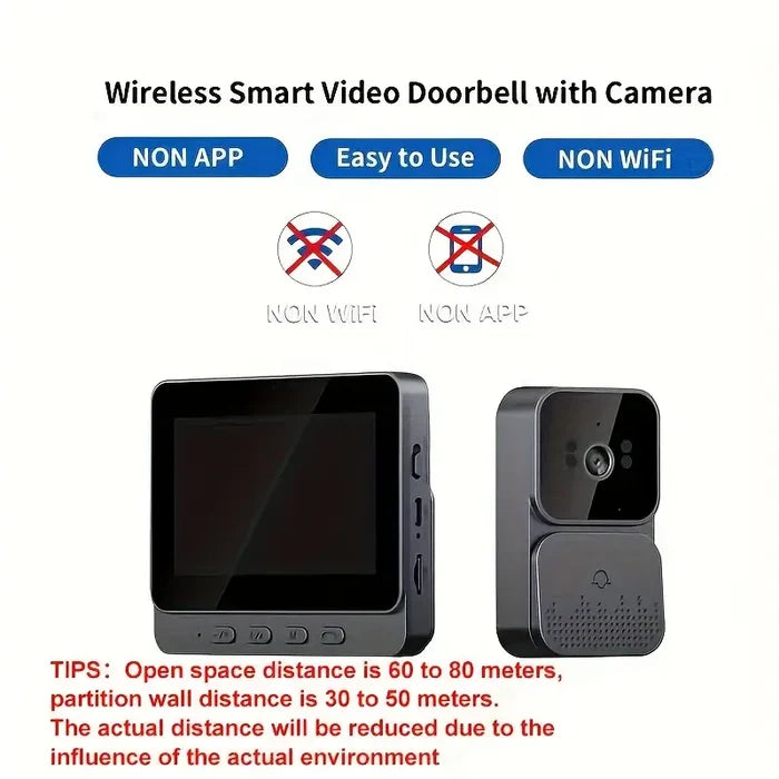 Wireless Smart Video Doorbell – HD Night Vision, Two-Way Audio & AI Motion Detection