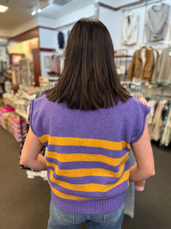 Women's Gameday Striped Sleeveless Knit Top