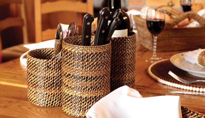 Woven Flatware Caddy Basket - touchGOODS