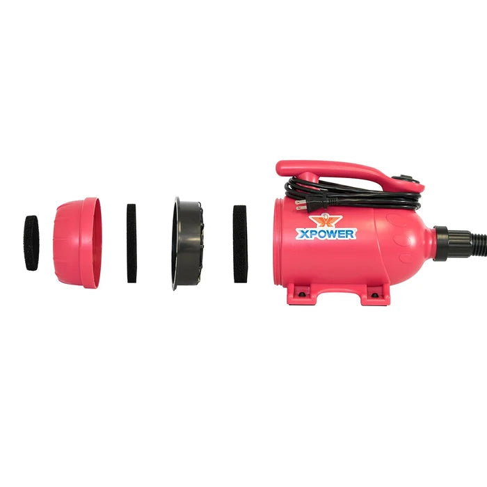 XPOWER B-2 Pro at Home Pet Grooming Dog Force Hair Dryer and Vacuum - Pink