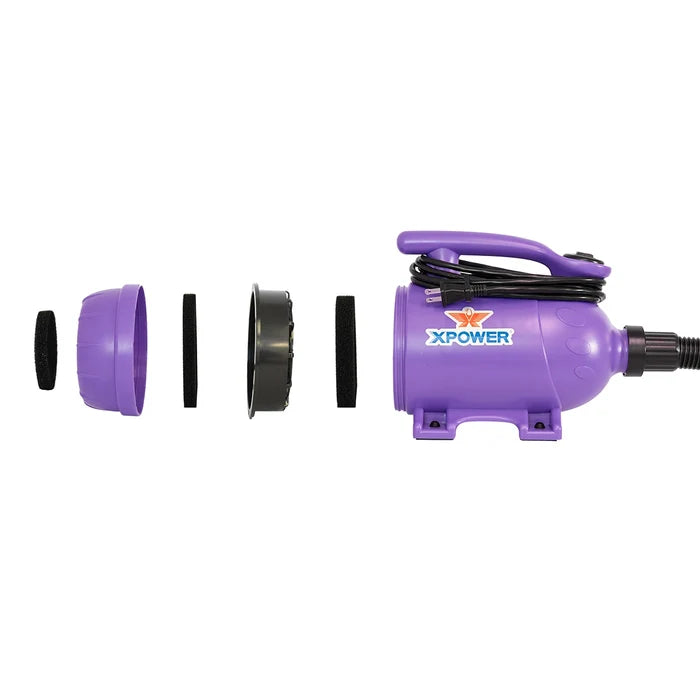 XPOWER B-2 Pro at Home Pet Grooming Dog Force Hair Dryer and Vacuum - Purple