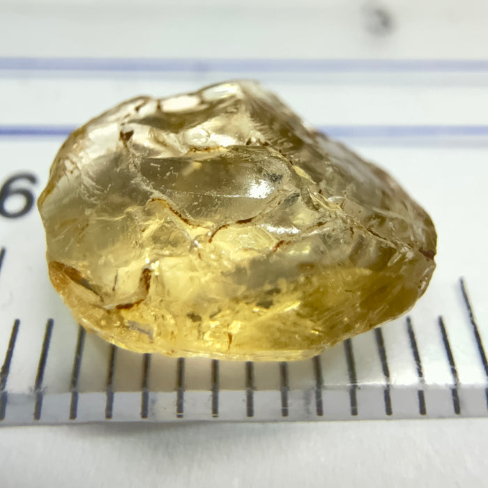Yellow Tourmaline Crystal, 3.35ct, VVS-IF, Tanzania, Untreated Unheated. Flattish shape