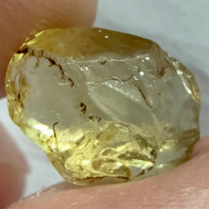 Yellow Tourmaline Crystal, 3.35ct, VVS-IF, Tanzania, Untreated Unheated. Flattish shape