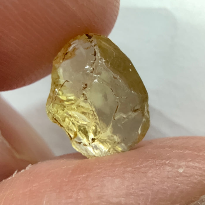 Yellow Tourmaline Crystal, 3.35ct, VVS-IF, Tanzania, Untreated Unheated. Flattish shape