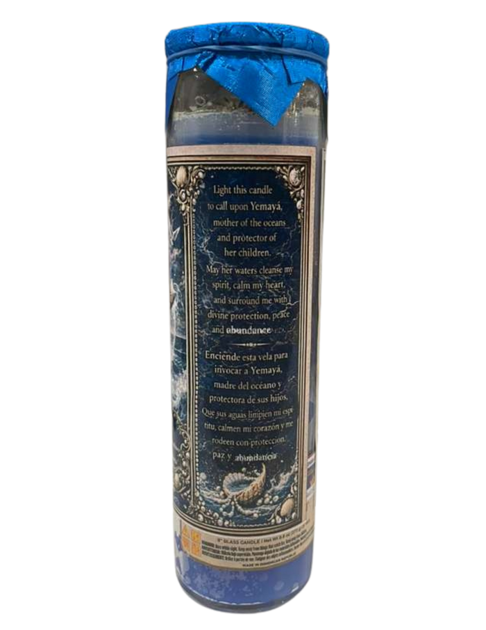 Yemayá Candle · Veladora de Yemayá – Protection, Peace, Emotional Healing & Abundance