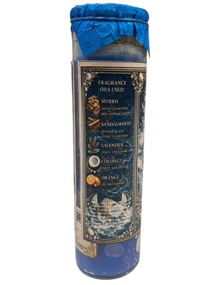 Yemayá Candle · Veladora de Yemayá – Protection, Peace, Emotional Healing & Abundance