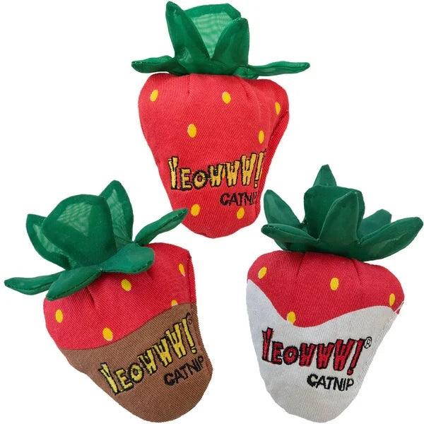 Yeowww! Strawberries Cat Toy 3 pack