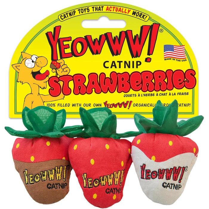 Yeowww! Strawberries Cat Toy 3 pack