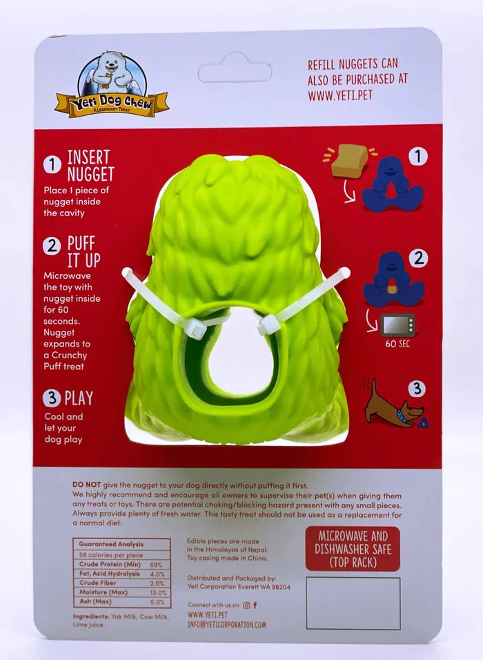 Yeti Dog Chew Puff & Play Hangry Yeti Green