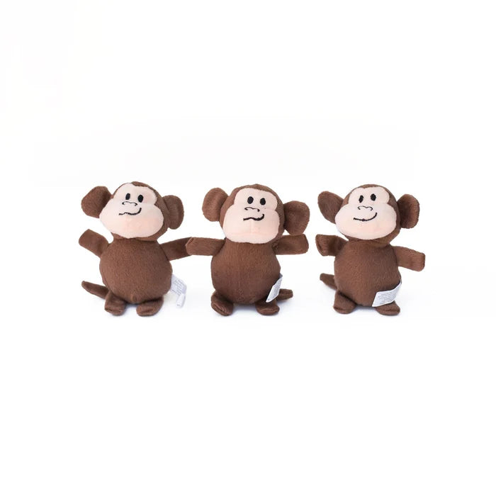 ZippyPaws Miniz 3 Pack- Monkeys
