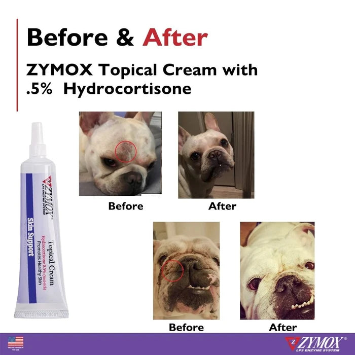 Zymox Cream w/ .5% hydrocortisone - 1 oz. tube