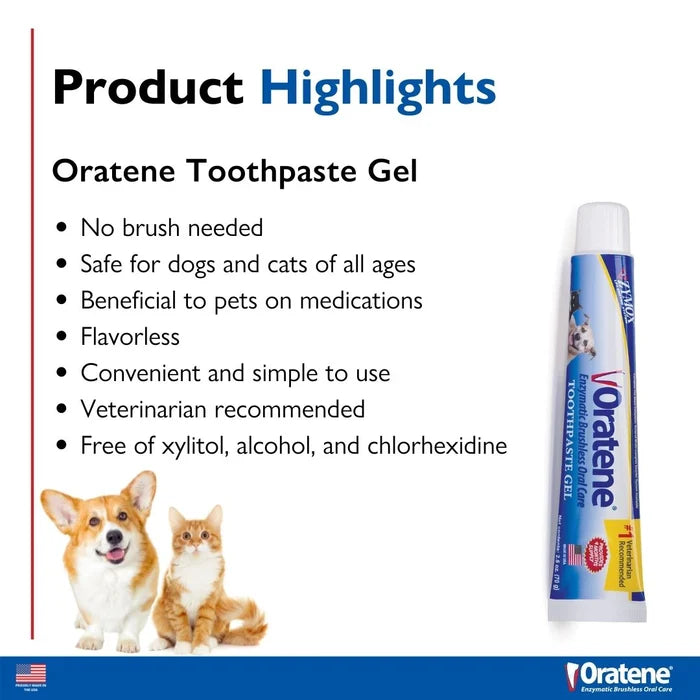 Zymox Oratene Brushless Toothpaste Gel 2.5oz