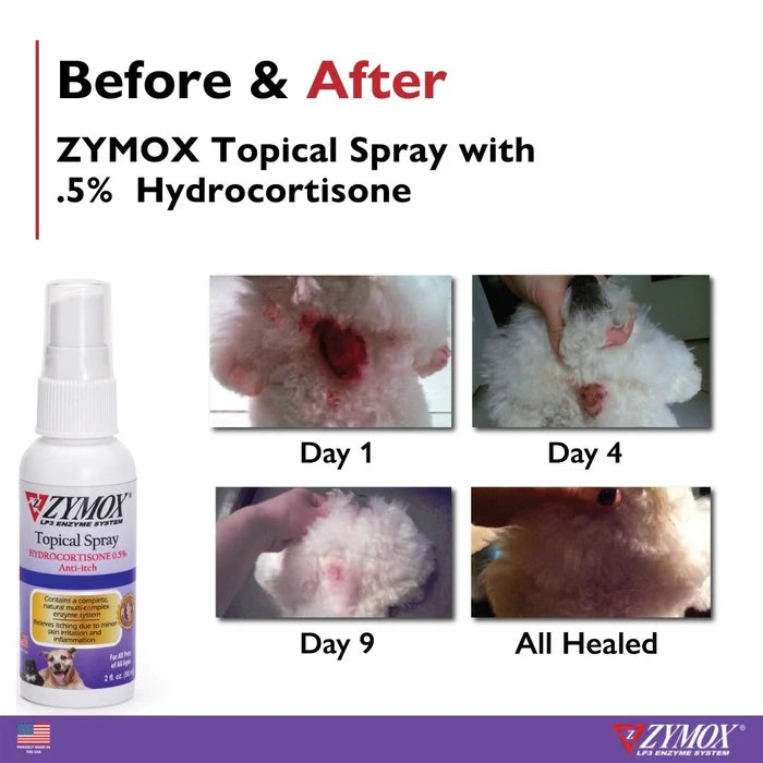 Zymox Spray w/ .5% hydrocortisone - 2 oz. bottle